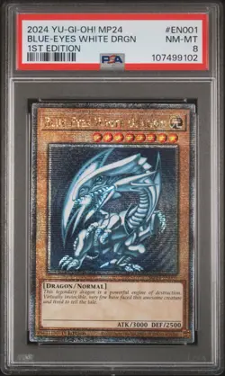 2024 YU-GI-OH! MP24-25TH ANV TIN: DUELING MIRRORS BLUE-EYES WHITE DRAGON PSA 8 - Image 1