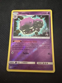 Pokemon Card Weezing Hidden Fates Reverse Holo Rare 29/68 Near Mint - Image 1
