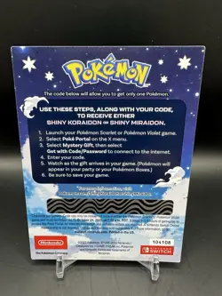 Pokemon Scarlet & Violet Shiny Koraidon OR Shiny Miraidon Gamestop Promo Card - Image 2
