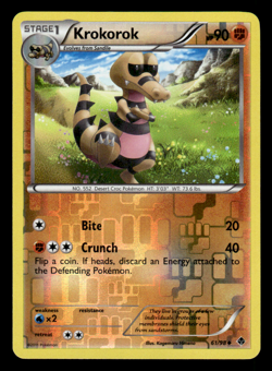 Pokemon 2011 Near Mint NM Krokorok Emerging Powers REVERSE 61/98 Card - Image 1