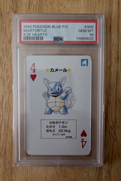 1998 Pokemon Playing Card, Wartortle Blue Back, Psa 10 Pop 8 - Image 1