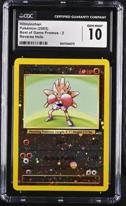 CGC 10 Hitmonchan 2003 Best of Game Promo 2 Reverse Holo Pokemon Card - Image 1