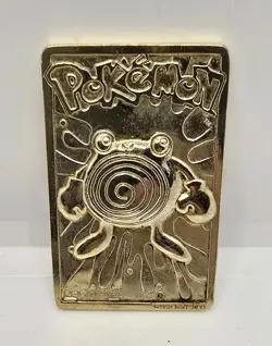 Pokemon 1999 Burger King limited edition 23K gold-plated Poliwhirl Pokemon card - Image 1
