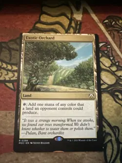 Mtg Magic Exotic Orchard Misprint Error Commander Miscut Card - Image 1