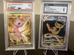 2023 Mew ex Hyper Rare PSA 9 + Mew VMAX TG30 CGC 9 - Graded Pokemon Cards Lot - Image 1