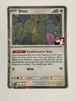 Ditto Pokemon Prize Pack Series 6 Promo Pokemon Card NM/LP Play Stamp Mew 151 - Image 1