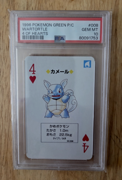 1996 Pokemon Playing Card, Wartortle, Green Back, Psa 10 Pop 15 - Image 1