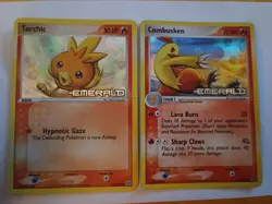 Pokemon Cards Ex Emerald Torchic 69/ 106 & Combusken 25/106 Reverse Holo Stamped - Image 1