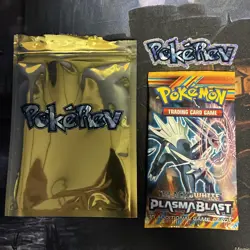 Pokemon "Plasma Blast" 10-Card Sealed Booster Pack (Dialga) PokeRev Gold Pack - Image 1