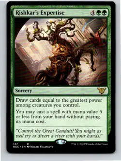 Magic the Gathering Rishkar's Expertise Kamigawa: Neon Dynasty Commander MTG - Image 1