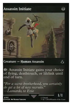 Assassin Initiate (etched foil) Assassin's Creed MTG - NM+ Mythic Relics - Image 1