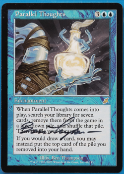 Parallel Thoughts Scourge NM Blue Rare SIGNED MAGIC CARD (ID# 504680) ABUGames - Image 1