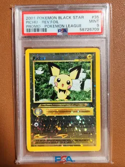Pichu Reverse Holo 35 Black Star Promo 2001 Pokemon Card PSA 9 MINT Baby Pikachu - Image 1
