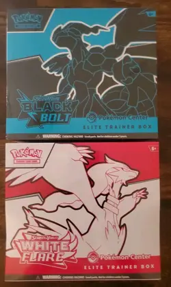 Pokemon Center Black Bolt and White Flare ETB Elite Trainer Box Set of 2 Sealed - Image 1
