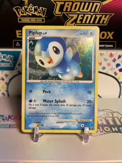 Piplup DP03 Diamond and Pearl Holo Swirl 💫 LP Holo Bleed Error Mid Era 2007 - Image 1