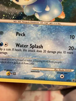 Piplup DP03 Diamond and Pearl Holo Swirl 💫 LP Holo Bleed Error Mid Era 2007 - Image 4