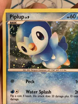 Piplup DP03 Diamond and Pearl Holo Swirl 💫 LP Holo Bleed Error Mid Era 2007 - Image 5