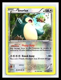 💥 2015 Pokemon SNORLAX Breakthrough REVERSE HOLO Foil XY Set Card 118/162 - Image 1