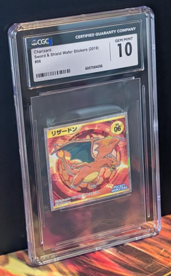 2019 LOTTE POKEMON JAPANESE SWORD & SHIELD WAFER STICKERS #06 CHARIZARD CGC 10 - Image 2