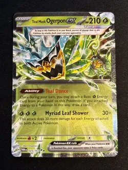 Pokemon TCG Teal Mask Ogrepon EX 025/167 - DOUBLE RARE - TWILIGHT MASQUERADE - Image 1