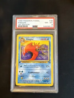 Kingler 38/62 Fossil 1st Edition PSA 8 Pokemon - Image 1