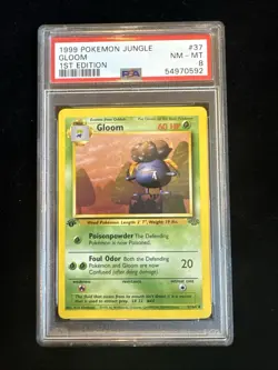 Gloom 37/64 Jungle Regular 1st Edition PSA 8 Pokemon - Image 1