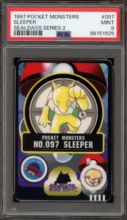 Pokemon Sealdass Carddass Hypno (Sleeper) Series 2 Japanese #097 PSA 9 Mint - Image 1