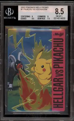 Pokemon Pikachu Vs Houndoom Meiji Promo BGS 8.5 - Image 1