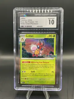 CGC 10 Ledian #133 Promo Stellar Crown Stamped Promo Pokemon TCG - Image 1