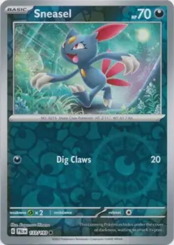 Reverse Holo Sneasel 133/193 Common Paldea Evolved Pokemon TCG - Image 1