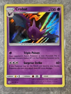 Crobat 56/149 Pokemon TCG Sun Moon Sm Base Set Holo Rare (Lightly Played) - Image 1