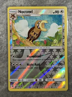 Noctowl 107/147 Pokemon TCG Sm-Burning Shadows Reverse Holo (Near Mint) - Image 1