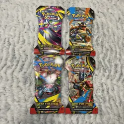 (LOT OF 4) Pokemon TCG Mega Evolution Full Art Set Sleeved Booster Packs NEW! - Image 1