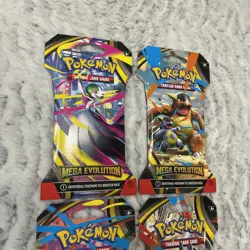 (LOT OF 4) Pokemon TCG Mega Evolution Full Art Set Sleeved Booster Packs NEW! - Image 2