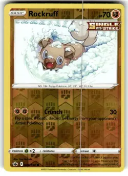 ROCKRUFF 086/198 CHILLING REIGN POKEMON (REVERSE HOLO, NM) Near Mint - Image 1