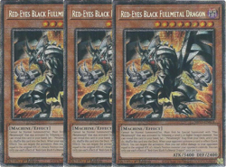3x Yu-Gi-Oh! Red-Eyes Black Fullmetal Dragon MP25-EN014 Starlight Rare Playset - Image 1