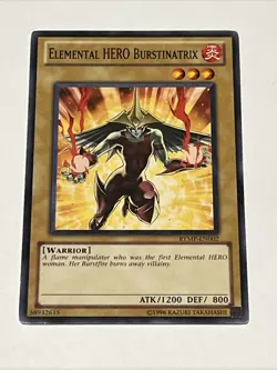 Yu-Gi-Oh! Elemental Hero Burstinatrix Common RYMP-EN002 Moderately Played 1st - Image 1