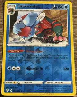 053/189 DRACOVISH REVERSE HOLO DARKNESS ABLAZE POKEMON CARD NM/M (L) - Image 1