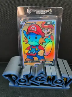 HandMade Per Order PokeTeamLegends Pokemon Card Holo PTL540 Mudkip Mario - Image 1