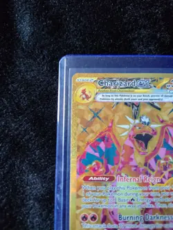Pokemon 2023 TCG S&V Obsidian Flames Charizard EX Gold Hyper Rare Card 228/197 - Image 3