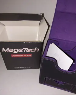 Mage Tech Commander Deck Box for MTG Magnetic Card Holder Black/Purple - Image 3