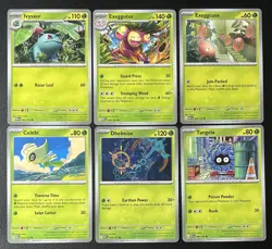 6 Card 2025 Mega Evolutions Grass Pokemon TCG Ivysaur, Celebi, Exeggutor & More - Image 1
