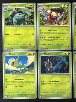 6 Card 2025 Mega Evolutions Grass Pokemon TCG Ivysaur, Celebi, Exeggutor & More - Image 2
