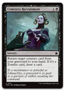 Cemetery Recruitment #517 (NM) Foundations FDN Magic MTG - Image 1