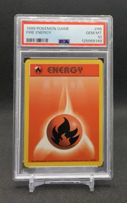 1999 Pokemon Game #98 Fire Energy PSA 10 Gem Mint - Image 1
