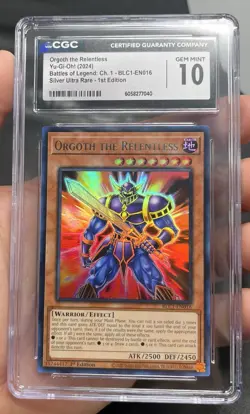 CGC 10 - Orgoth The Relentless BLC1 Silver Ultra Rare 1st Ed. Yugioh! - Image 2