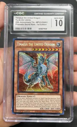 CGC 10 - Timaeus The United Dragon MP23 Secret Rare 1st Ed. Yugioh! - Image 2