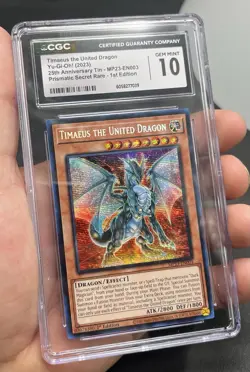 CGC 10 - Timaeus The United Dragon MP23 Secret Rare 1st Ed. Yugioh! - Image 4