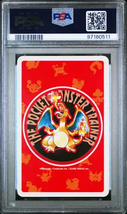 1996 POKEMON RED VERSION PLAYING CARDS 4 OF CLUBS #005 CHARMELEON PSA 10 - Image 2