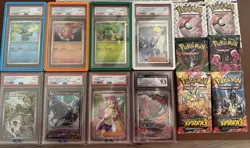 📦 Pokemon PSA 8-9 & CGC Graded Card Lot + BONUS 6 Factory-Sealed Booster Packs - Image 1